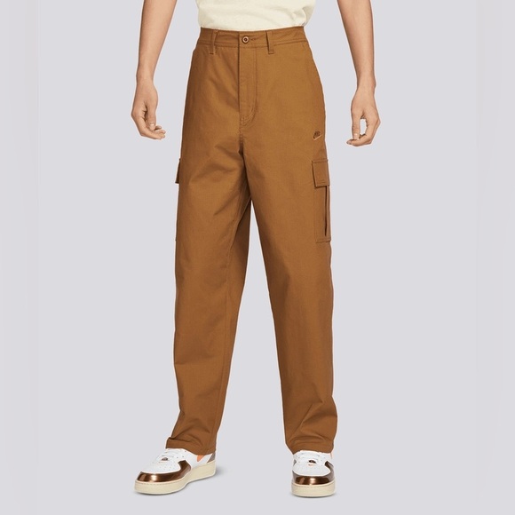 NEW Nike Mens sz 32x32 Brown Club Cargo Pants Woven British Tan Medium Ripstop - Picture 1 of 5